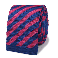 Antonio Pink & Blue Striped Knitted Tie