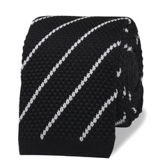 Ishii Black Striped Knitted Tie