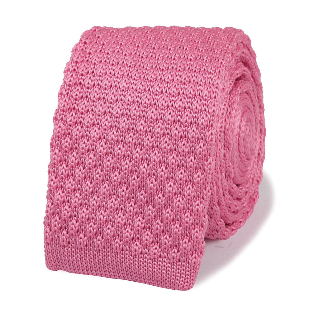 Light Pink Fuchsia Knitted Tie