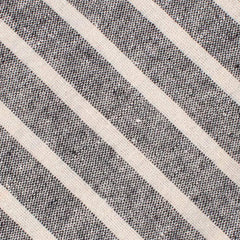 Adana Black Chalk Stripe Linen Fabric Kids Diamond Bow Tie