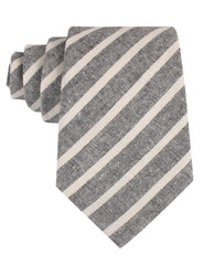 Adana Black Chalk Stripe Linen Tie