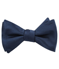 Admiral Navy Blue Satin Self Tied Bow Tie