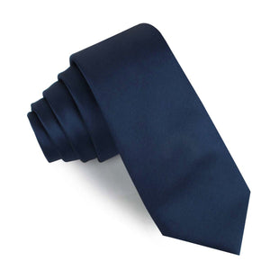 Admiral Navy Blue Satin Skinny Tie