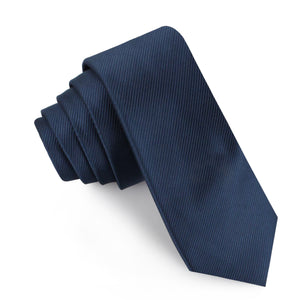 Admiral Navy Blue Twill Skinny Tie