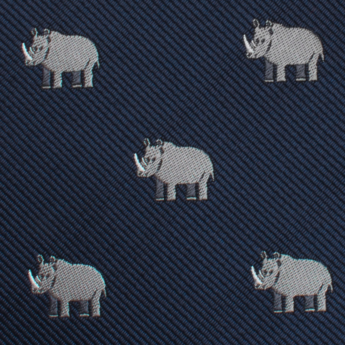 African Rhino Pocket Square Fabric