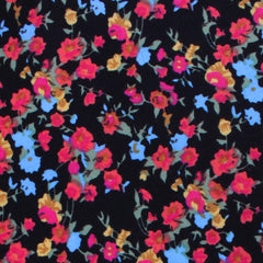 Amaryllis Black Liberty Floral Self Bow Tie Fabric