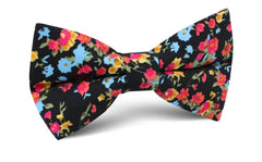 Amaryllis Black Liberty Floral Bow Tie