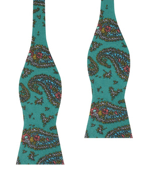 Amer Fort Teal Paisley Self Bow Tie