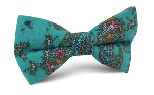 Amer Fort Teal Paisley Bow Tie