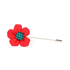 Americain Red Lapel Pin Front Boutonniere