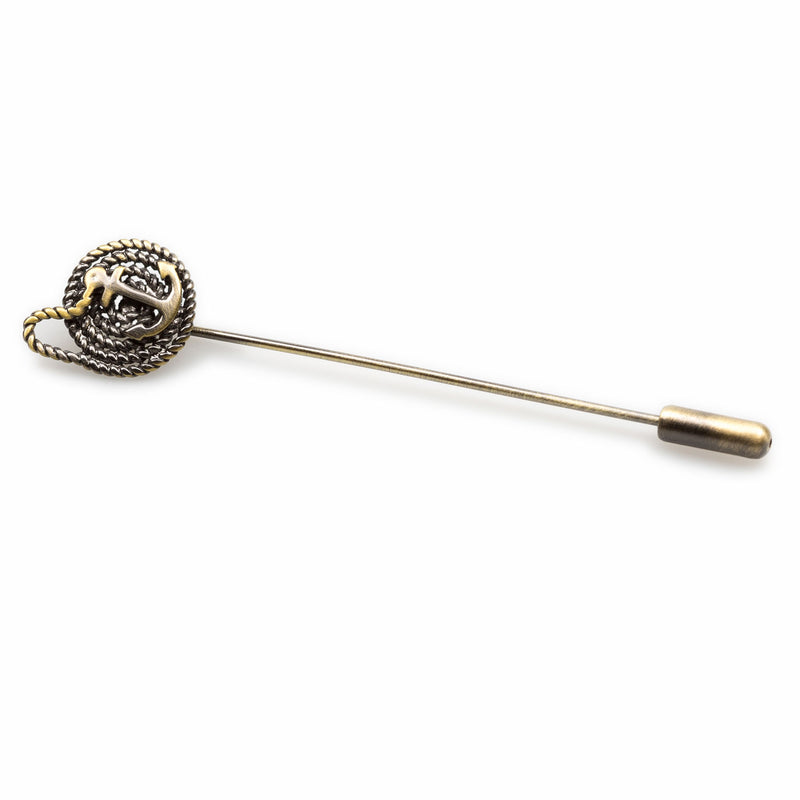 Anchor Rope Lapel Pin | Nautical Sailor Antique Brass Suit Lapel Pins ...