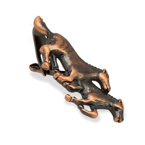 Antique Copper Brumbies Racehorse Tie Bar