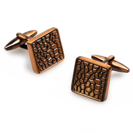 Antique Copper Pebble Cufflinks