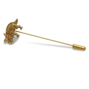 Antique Gold Triceratops Lapel Pin