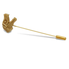 Antique Gold Velociraptor Dinosaur Lapel Pin