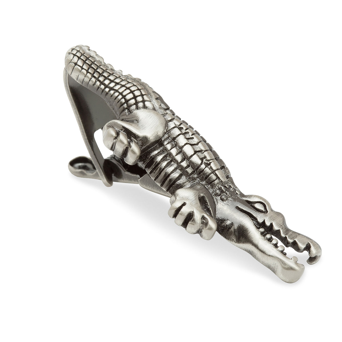 Antique Silver Irwin Crocodile Tie Bar | Cool Vintage Animal Tie Clip ...