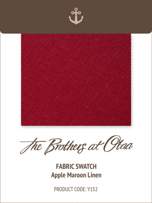 Fabric Swatch (Y152) - Apple Maroon Linen