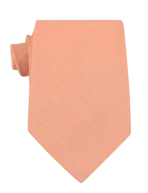 Apricot Peach Slub Linen Necktie