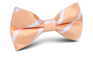 Apricot Striped Bow Tie