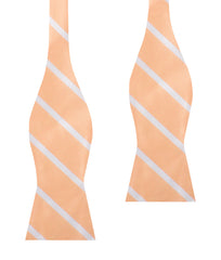 Apricot Striped Self Bow Tie
