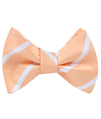 Apricot Striped Self Tie Bow Tie