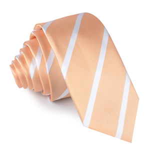 Apricot Striped Skinny Tie