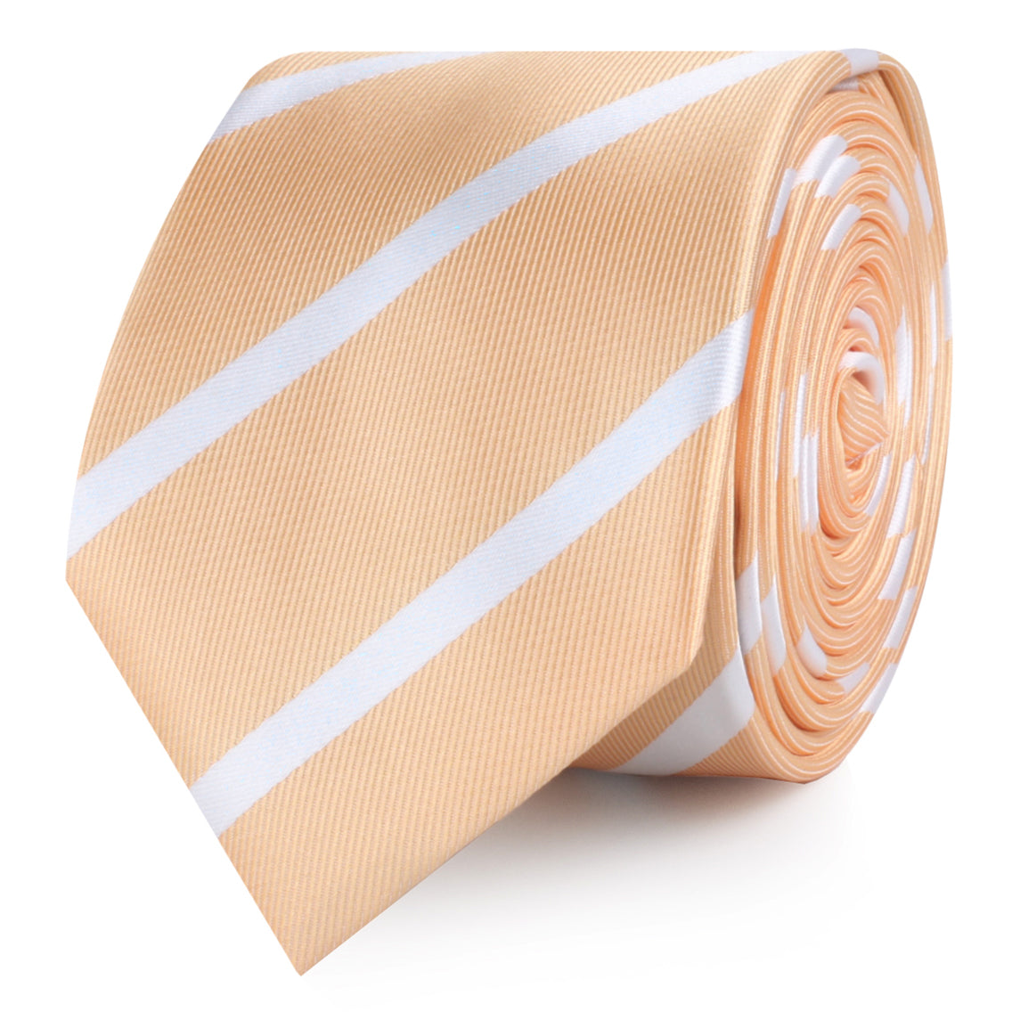 Apricot Striped Skinny Ties