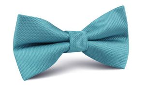 Aqua Blue Malibu Weave Bow Tie