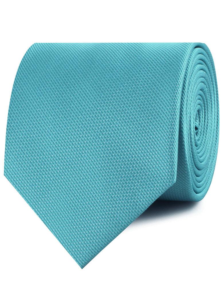 Aqua Blue Malibu Weave Necktie, Wedding Ties for Men
