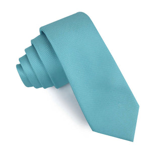 Aqua Blue Malibu Weave Skinny Tie