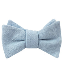 Argentinian Ice Blue Linen Self Tied Bow Tie