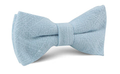 Argentinian Ice Blue Linen Bow Tie
