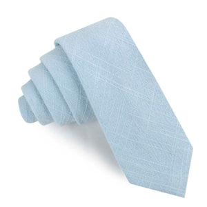 Argentinian Ice Blue Linen Skinny Tie