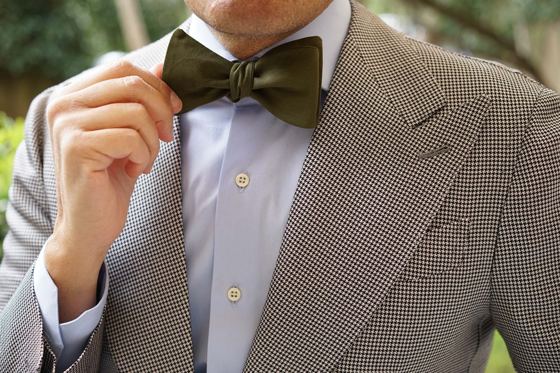 Army Green Cotton Self Tie Bow Tie | Military Olive Self-Tied Bowties ...