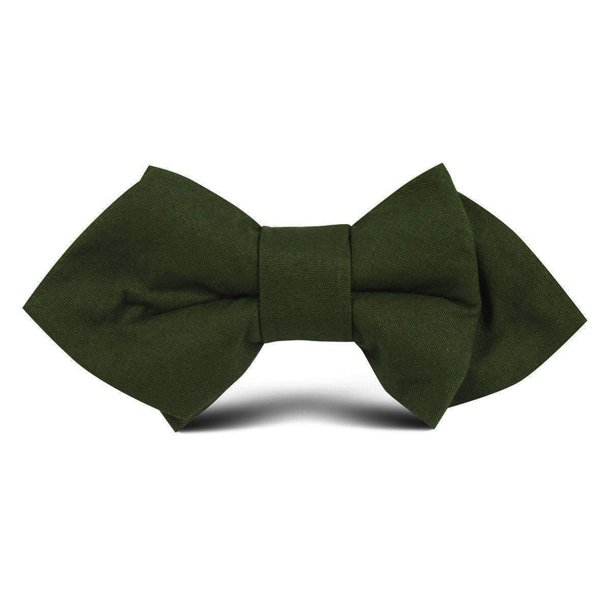 Army Green Cotton Kids Diamond Bow Tie