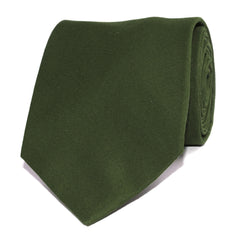 Army Green Cotton Necktie Rolled