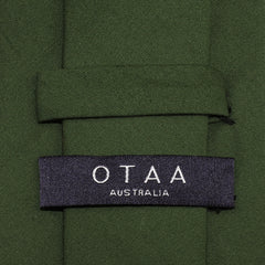 Army Green Cotton Necktie Back