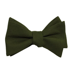 Army Green Cotton Self Tie Bow Tie
