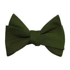 Army Green Cotton Self Tie Bow Tie 2