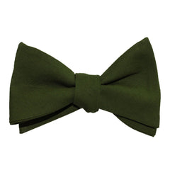 Army Green Cotton Self Tie Bow Tie 3