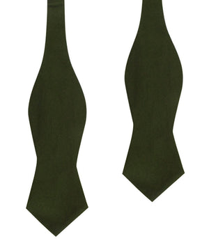 Army Green Cotton Self Tie Diamond Bow Tie