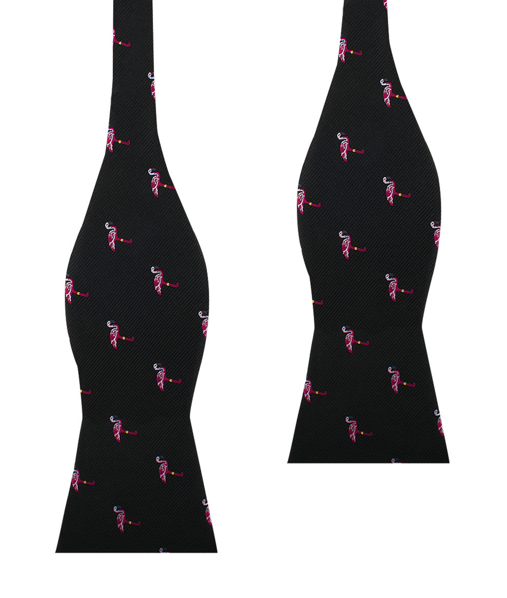 Aruba Island Black Flamingo Self Bow Tie