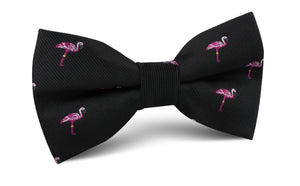 Aruba Island Black Flamingo Bow Tie