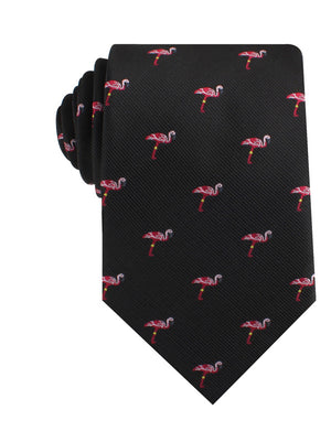 Aruba Island Black Flamingo Necktie
