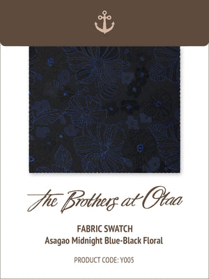 Fabric Swatch (Y005) - Asagao Midnight Blue-Black Floral