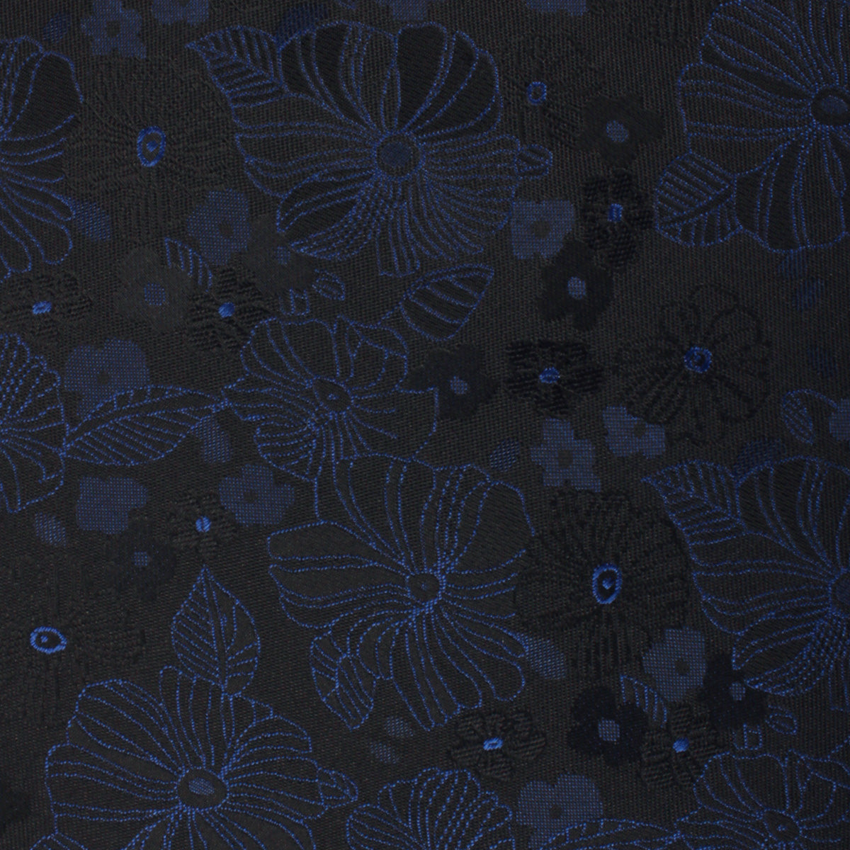 Asagao Midnight Blue-Black Floral Pocket Squares