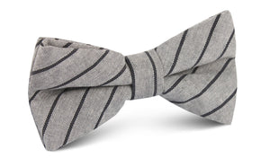 Ash Gray Pinstripe Bow Tie