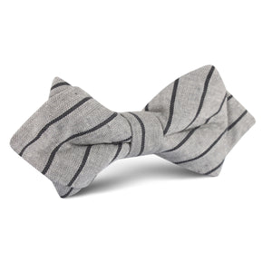Ash Gray Pinstripe Diamond Bow Tie