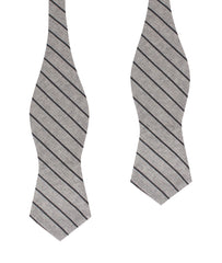 Ash Gray Pinstripe Diamond Self Bow Tie