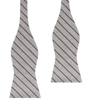Ash Gray Pinstripe Self Bow Tie